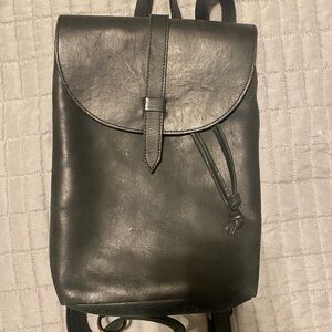 ABLE Black Leather Backpack